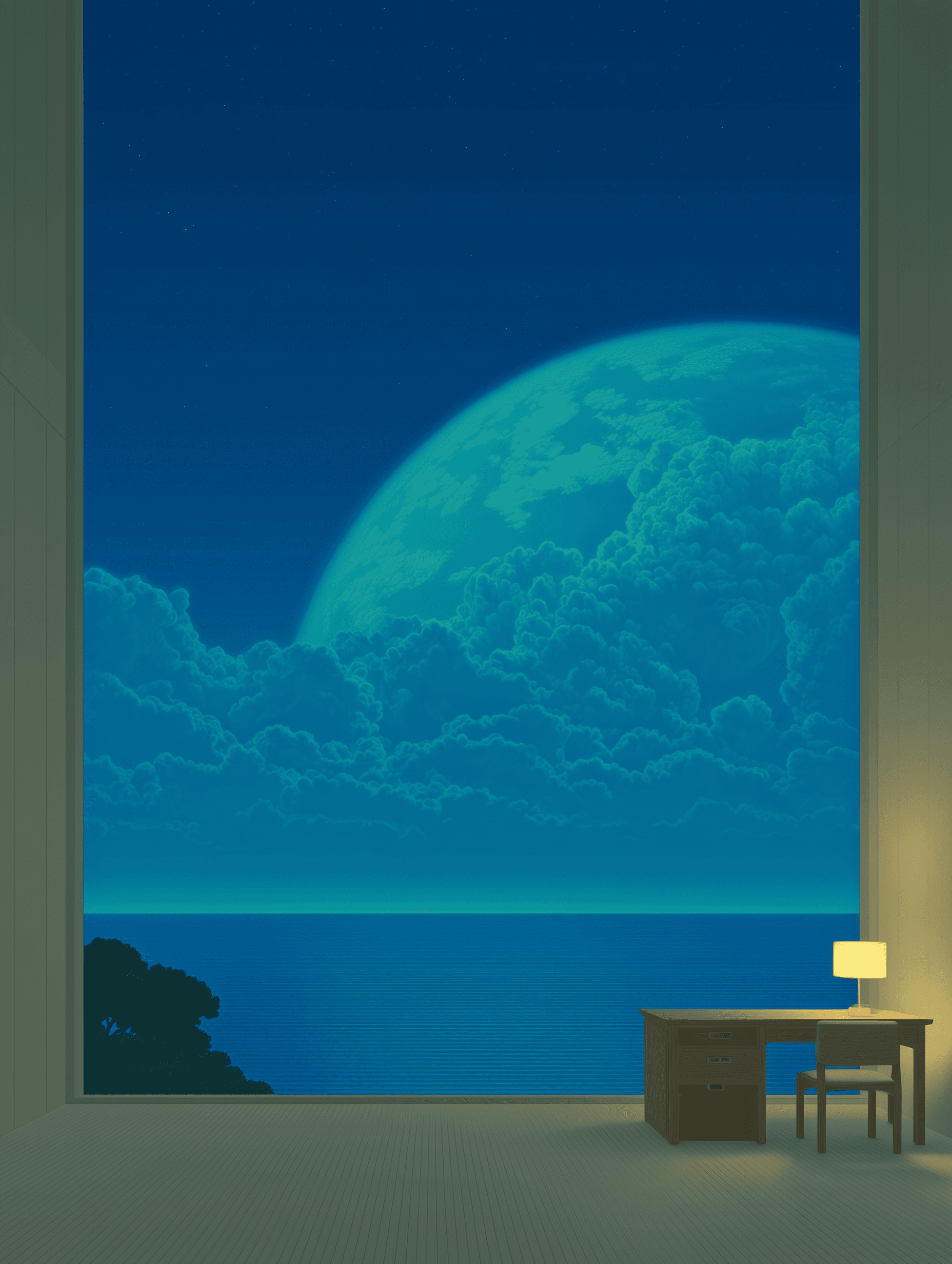 Silent lunar planet interior